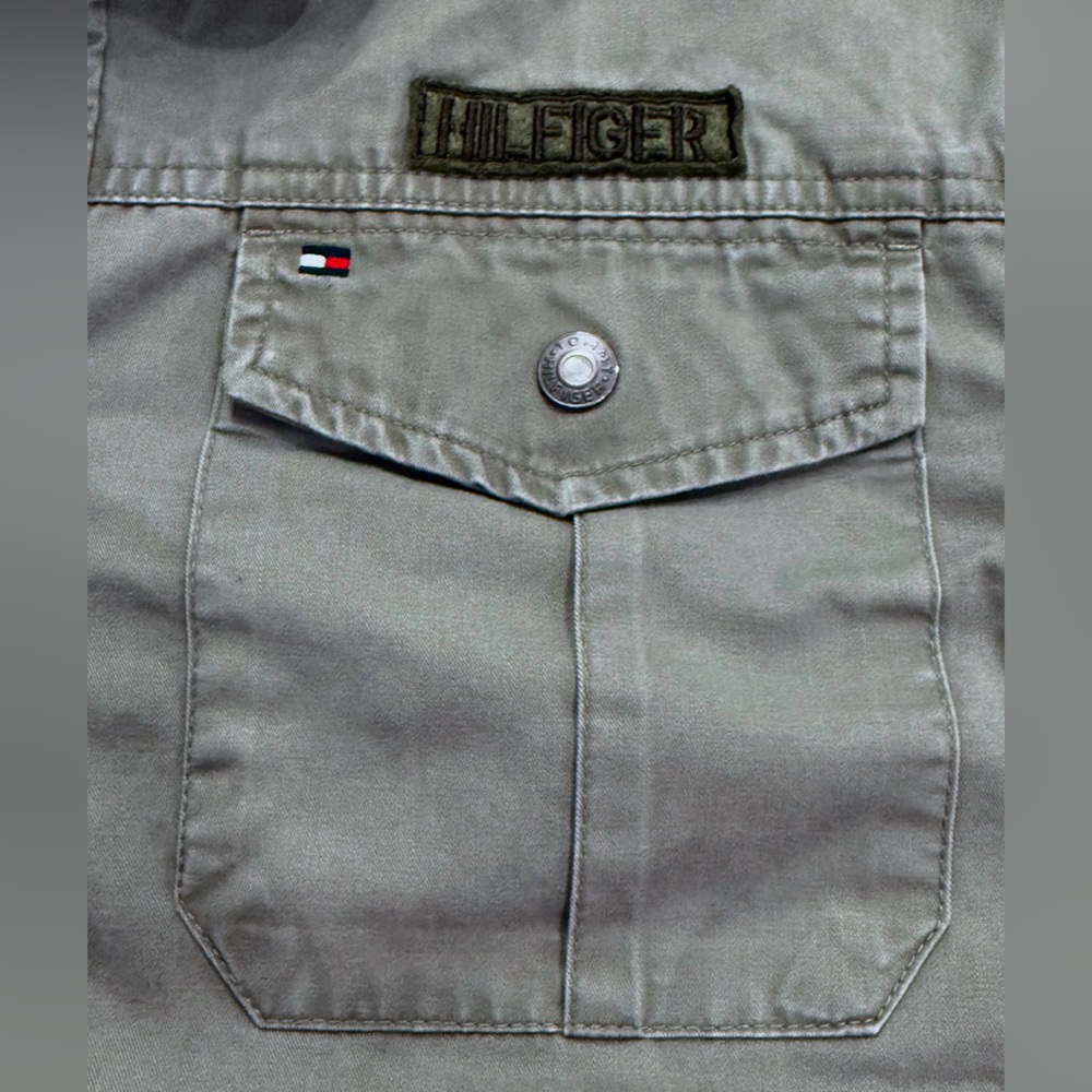 Tommy Hilfiger Olive Green Military Utility Jacket XL 20 Embroidered Patches - Picture 8 of 15